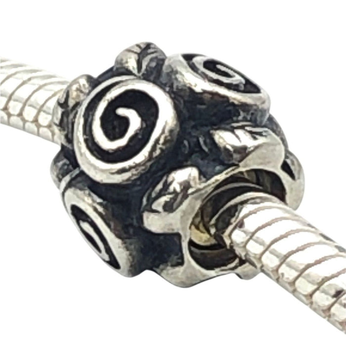 Pandora Rose Leaf Sterling Silver Charm Retired
