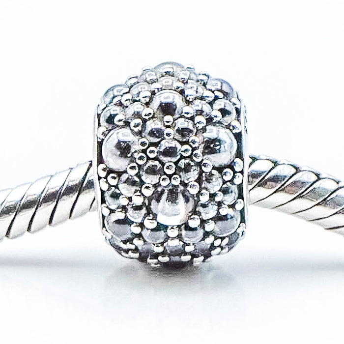 Pandora Shimmering Droplets Sterling Silver Charm With Clear Zirconia