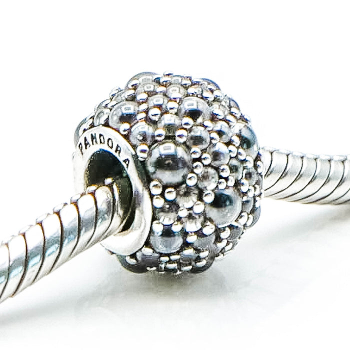 Pandora Shimmering Droplets Sterling Silver Charm With Clear Zirconia