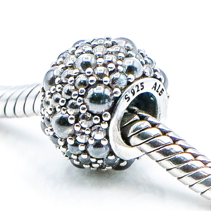 Pandora Shimmering Droplets Sterling Silver Charm With Clear Zirconia