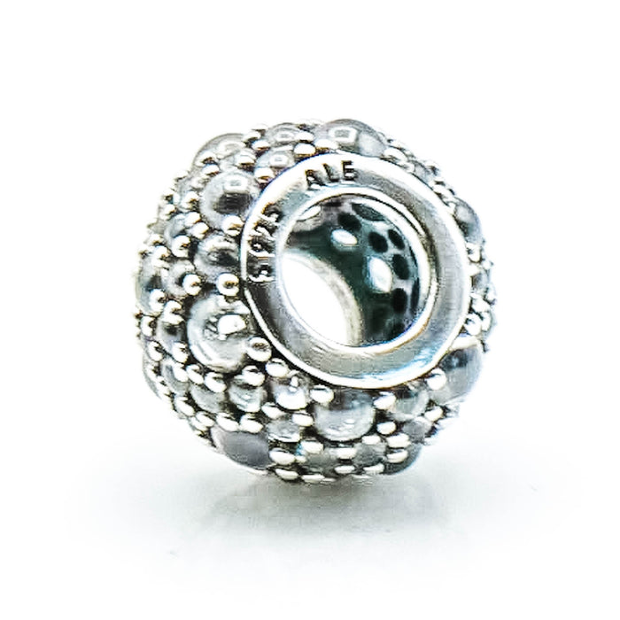 Pandora Shimmering Droplets Sterling Silver Charm With Clear Zirconia