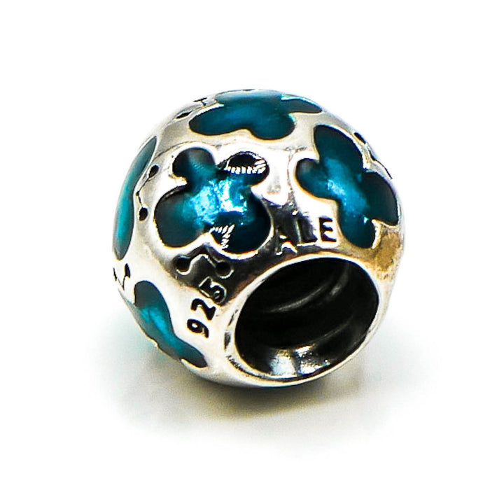 PANDORA Teal Enamel Butterfly Sterling Silver Charm