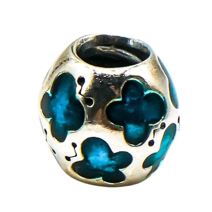 Pandora Teal Enamel Butterfly Sterling Silver Charm