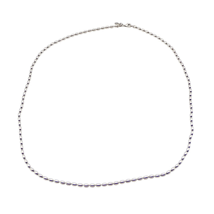Pandora Very Rare Sterling Silver Beaded Chain Rice Bead Necklace - 23.6 Inches