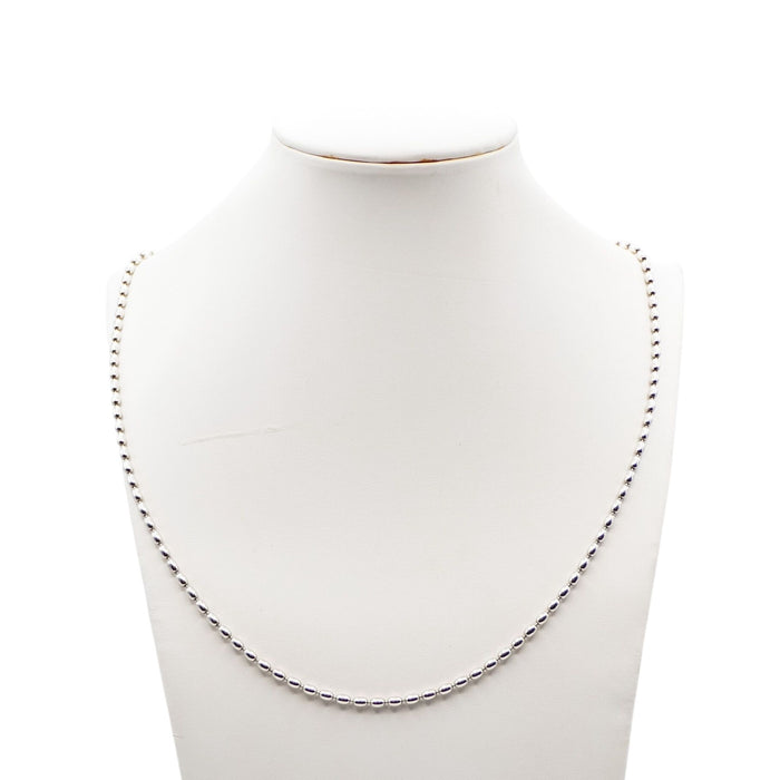 Pandora Very Rare Sterling Silver Beaded Chain Rice Bead Necklace - 23.6 Inches