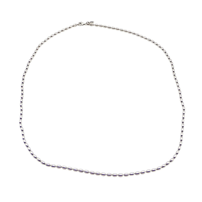 Pandora Very Rare Sterling Silver Beaded Chain Rice Bead Necklace - 23.6 Inches