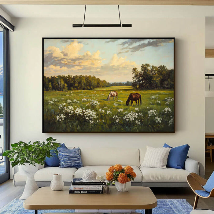 Landscape Wall Art Painting - Pastoral Reverie - Hues Art Lab