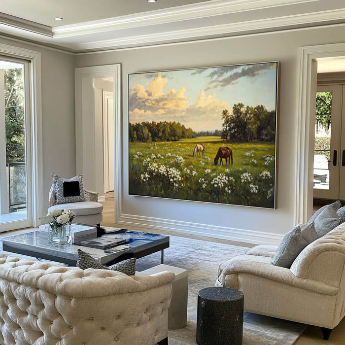 Landscape Wall Art Painting - Pastoral Reverie - Hues Art Lab