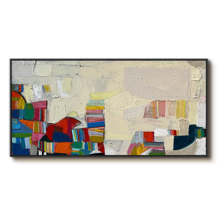 Color Block Abstract Wall Art - Modern Multicolor Canvas Painting - Patchscape - Hues Art Lab