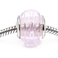 Pink Spirals Murano Glass Charm With Sterling Silver Core