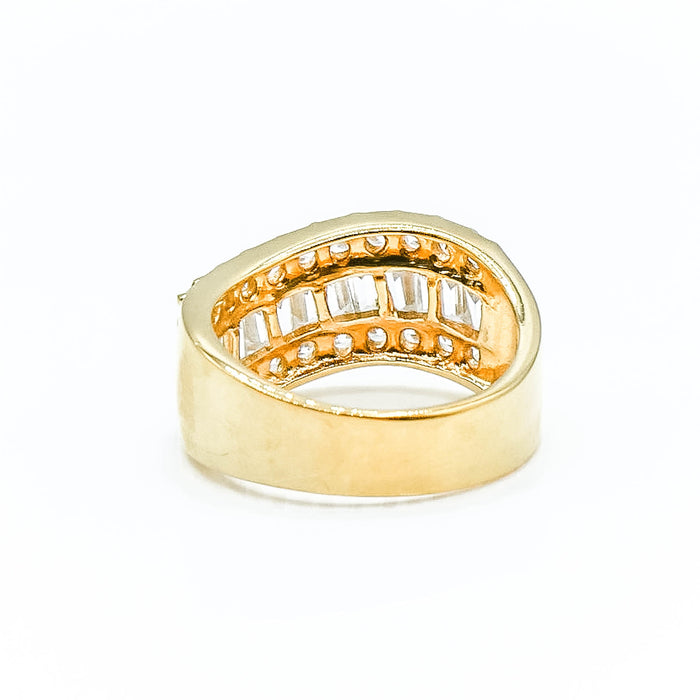 Premier Designs CZ Eternity Ring Size 8.5 Yellow Gold Plated