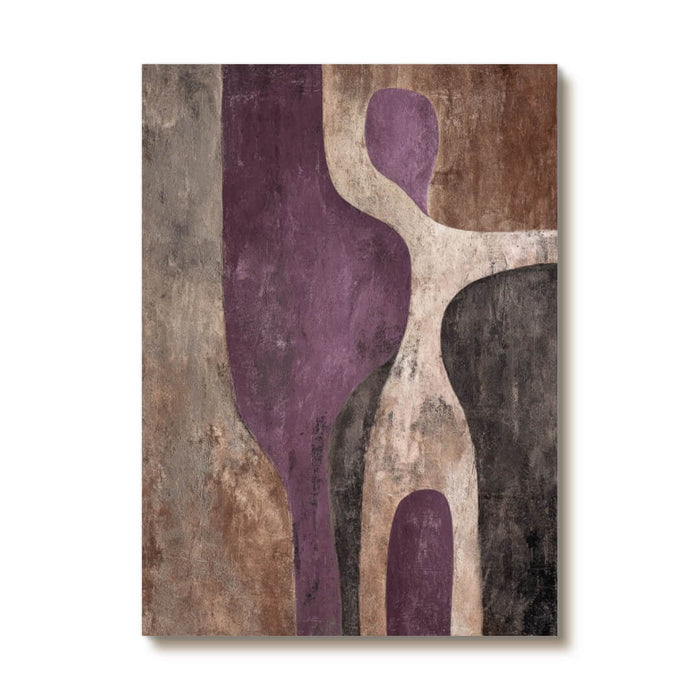 Purple Monsoon textured abstract wall art with rich violet movement