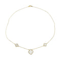 Rachel Zoe Sterling Silver Mother of Pearl Clover Necklace WIth Cubic Zirconia