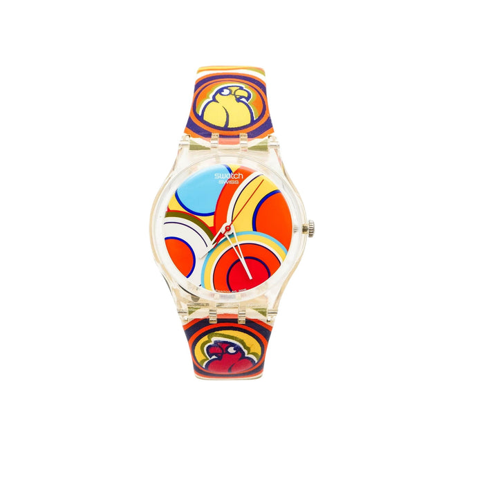 Rare Swatch Gent Bird Twister GE186 Colorful Parrot Tropical Art Watch
