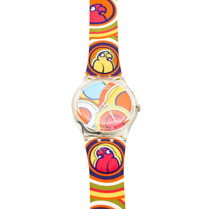 Rare Swatch Gent Bird Twister GE186 Colorful Parrot Tropical Art Watch