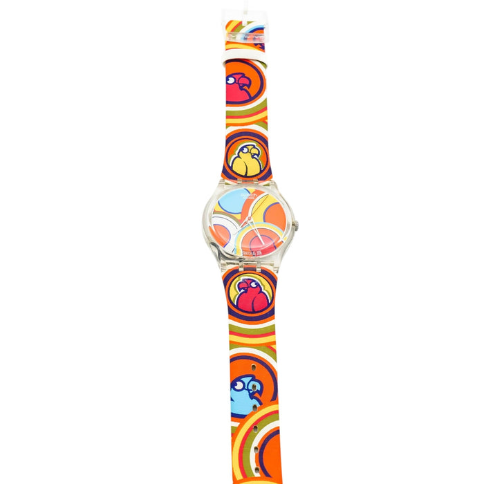 Rare Swatch Gent Bird Twister GE186 Colorful Parrot Tropical Art Watch