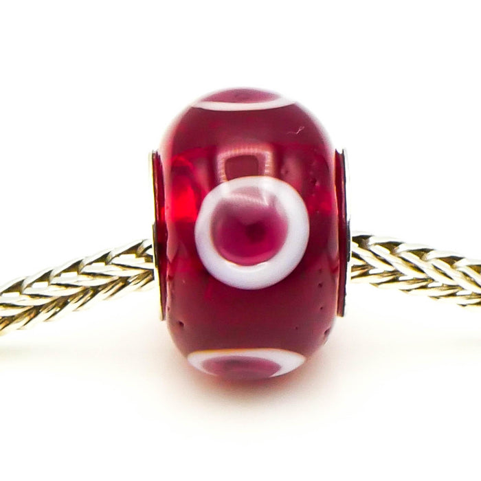Rhona Sutton Red Painted Glass Bead Sterling Silver Charm