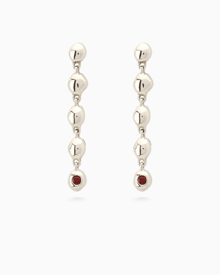 Ripple Stone Drop Earring | Silver