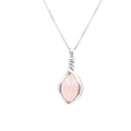 Rose Quartz Sphere Sterling Silver Pendant and Necklace
