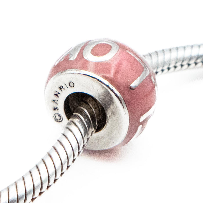 SANRIO Hello Kitty Sterling Silver Charm With Pink Enamel