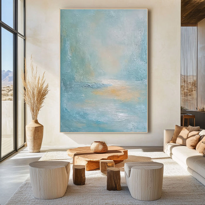 Handcrafted Light Blue Seascapes Wall Art - Hues Art Lab