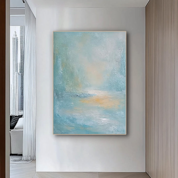 Elegant Light Blue Modern Wall Art - Hues Art Lab