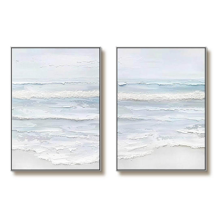 Abstract Plaster Wall Art Set of 2 - Sea Swell - Hues Art Lab