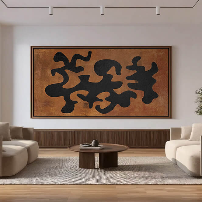 Sigils of the Earth large wabi sabi style abstract wall art by Hues Art Lab
