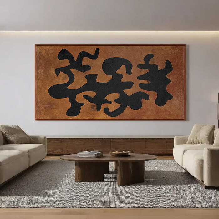 Sigils of the Earth framed canvas print styled in a neutral room