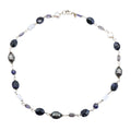 Silpada Sterling Silver Sodalite, Blue Lace Chalcedony and Pearl Necklace 16 Inches
