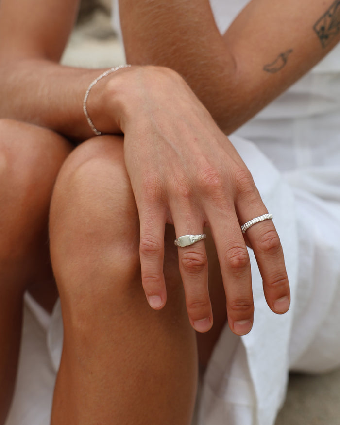 Slate Stone Signet Ring | Silver