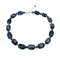 Snowflake Obsidian Beaded Necklace 16 to 18 Inches Long