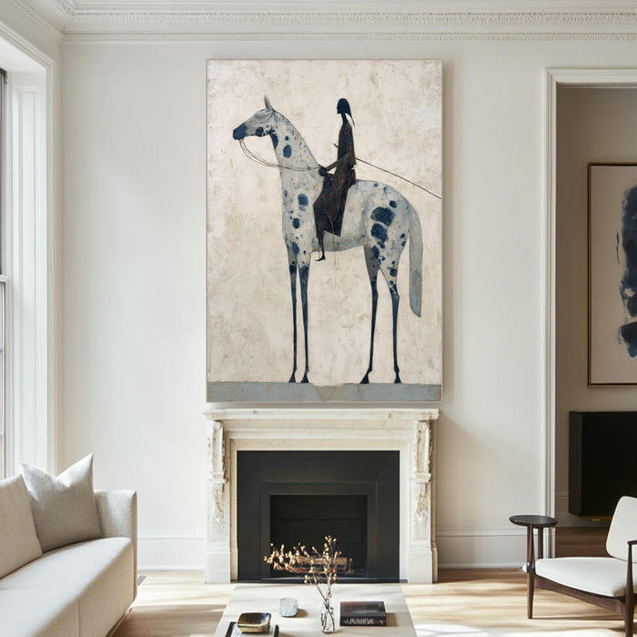 Solitary Rider large horse wall art for modern rustic home decor
