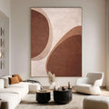 Modern Minimalist Brown Abstract Canvas Wall Art - Split Kernel - Hues Art Lab