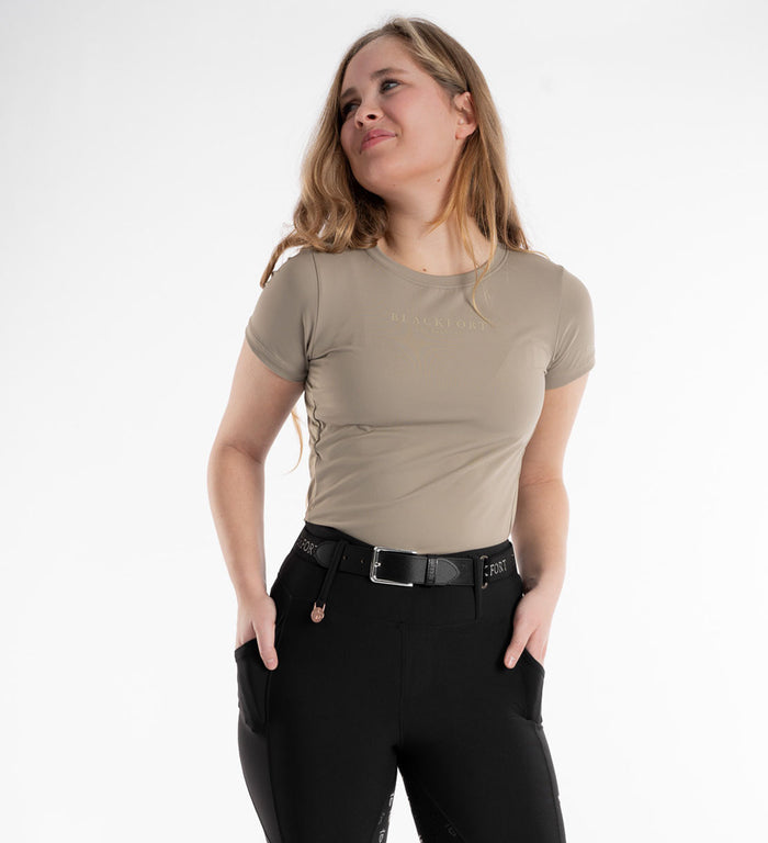 Women's Blackfort Equestrian Sportluxe t-shirt short sleeve top khaki green
