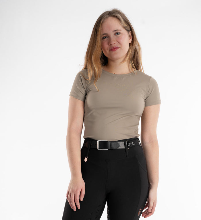 Women's Blackfort Equestrian Sportluxe t-shirt short sleeve top khaki green