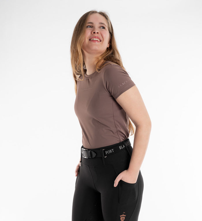 Women's Blackfort Equestrian Sportluxe t-shirt short sleeve top mocha brown