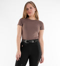 Women's Blackfort Equestrian Sportluxe t-shirt short sleeve top mocha brown