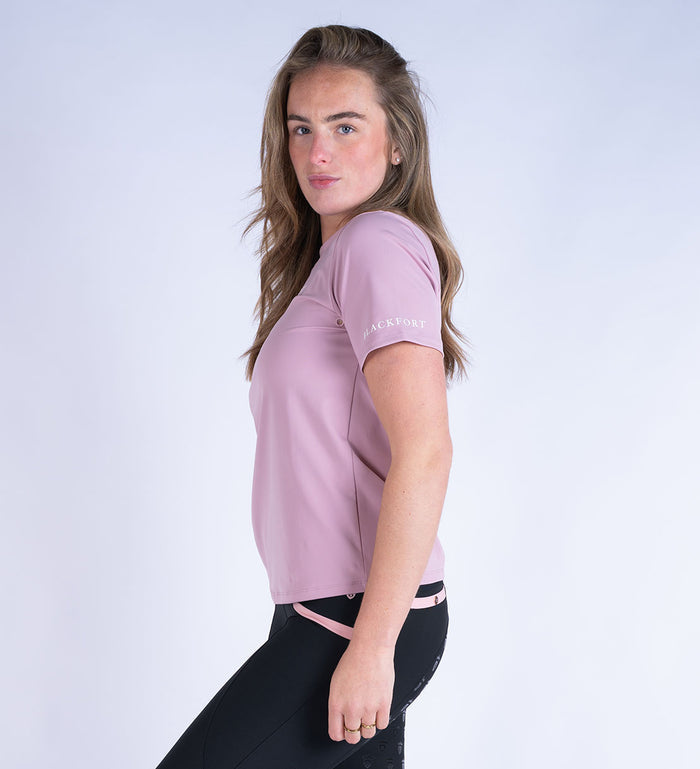 Blackfort Equestrian women's pink sportluxe crew neck t-shirt