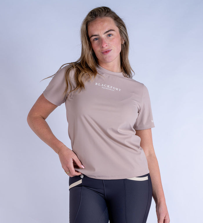Blackfort Equestrian women's stone sportluxe crew neck t-shirt