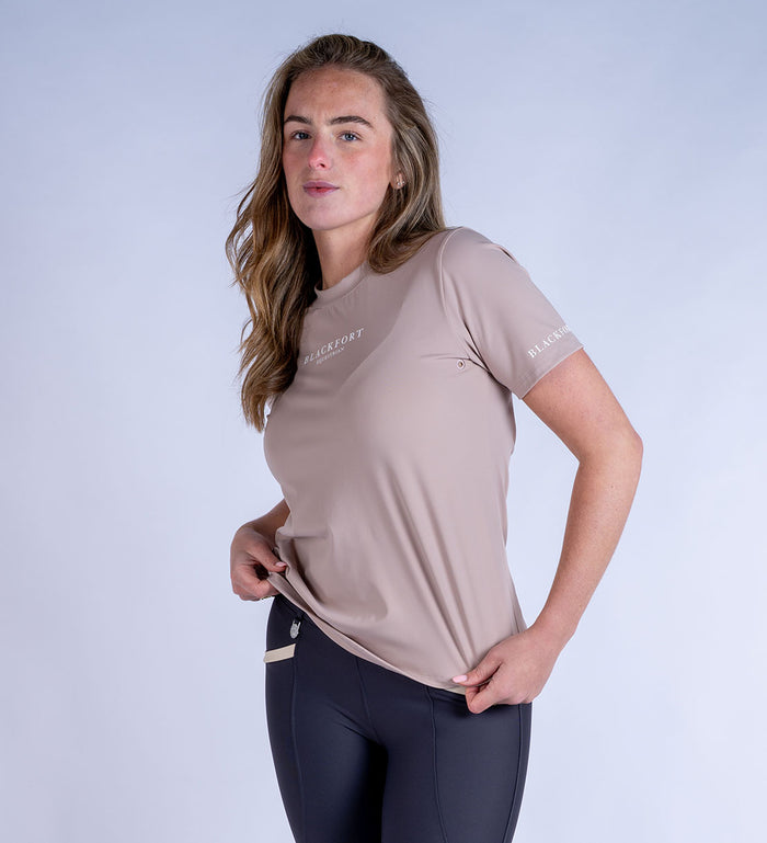 Blackfort Equestrian women's stone sportluxe crew neck t-shirt