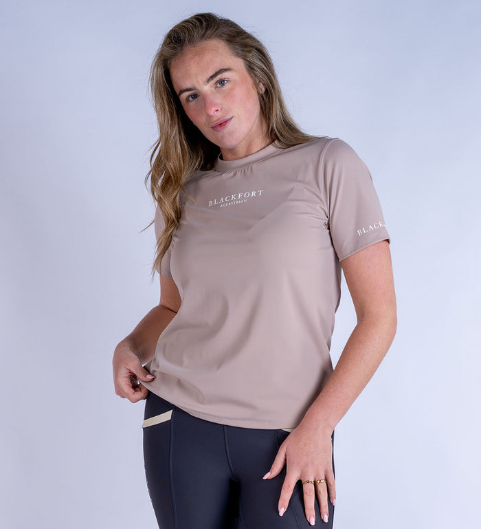 Blackfort Equestrian women's stone sportluxe crew neck t-shirt
