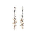 Sterling Silver 1.5 Inch Faux Pearl Cluster Dangle Earrings