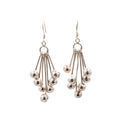 Sterling Silver 2.25 Inch Ball Bead Chandelier Dangle Earrings