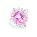 Sterling Silver African Lilac Quartz & White Spinel Halo Ring Size 7