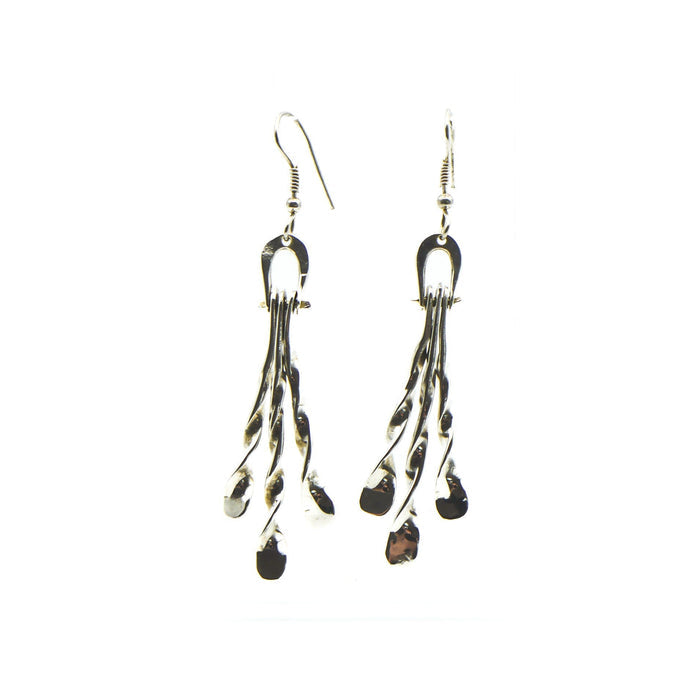 Sterling Silver Artist Dangle Earrings With a Twist