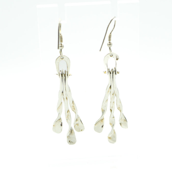 Sterling Silver Artist Dangle Earrings With a Twist