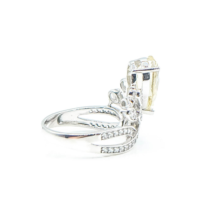 Sterling Silver Bella Luce Yellow/White Diamond Simulate Ring Size 7