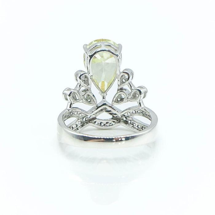 Sterling Silver Bella Luce Yellow/White Diamond Simulate Ring Size 7