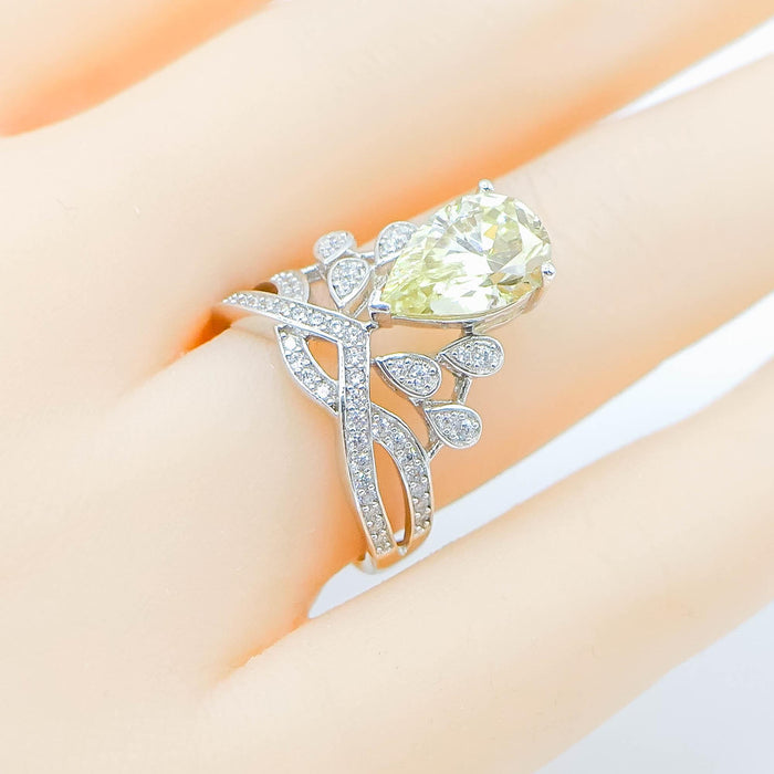Sterling Silver Bella Luce Yellow/White Diamond Simulate Ring Size 7